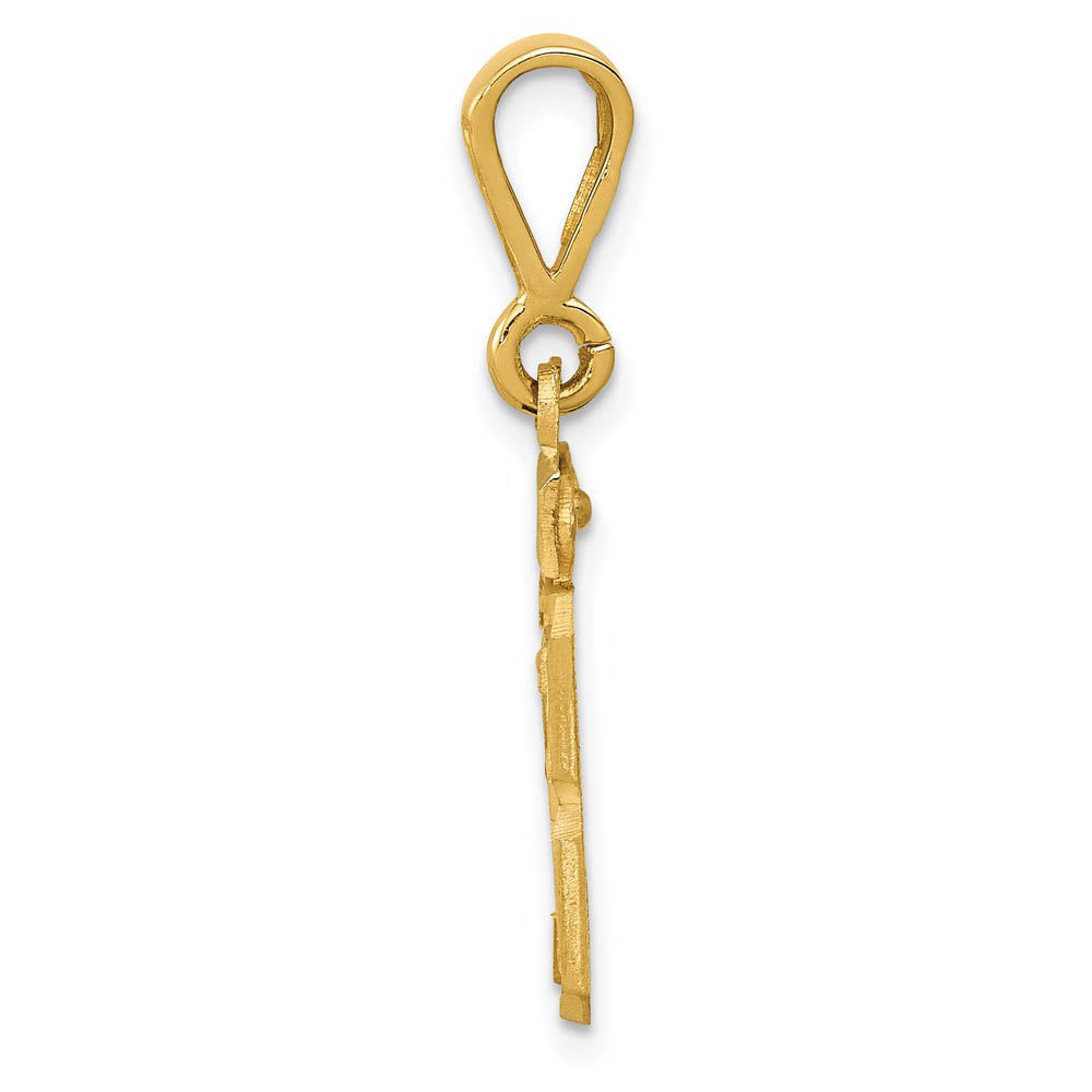 Alternate view of the 14k Yellow Gold, Varsity Collection, Small D/C Pendant Number 23 by The Black Bow Jewelry Co.