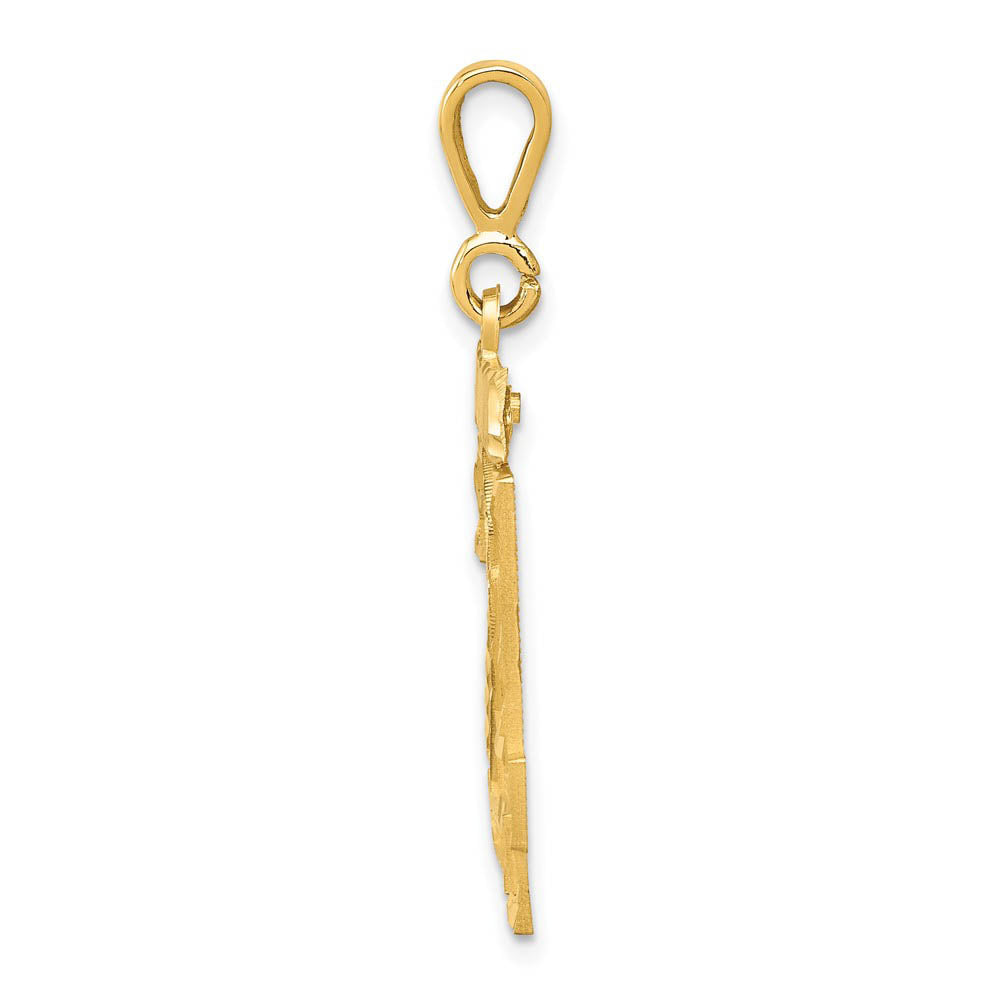 Alternate view of the 14k Yellow Gold, Varsity Collection, Small D/C Pendant Number 24 by The Black Bow Jewelry Co.