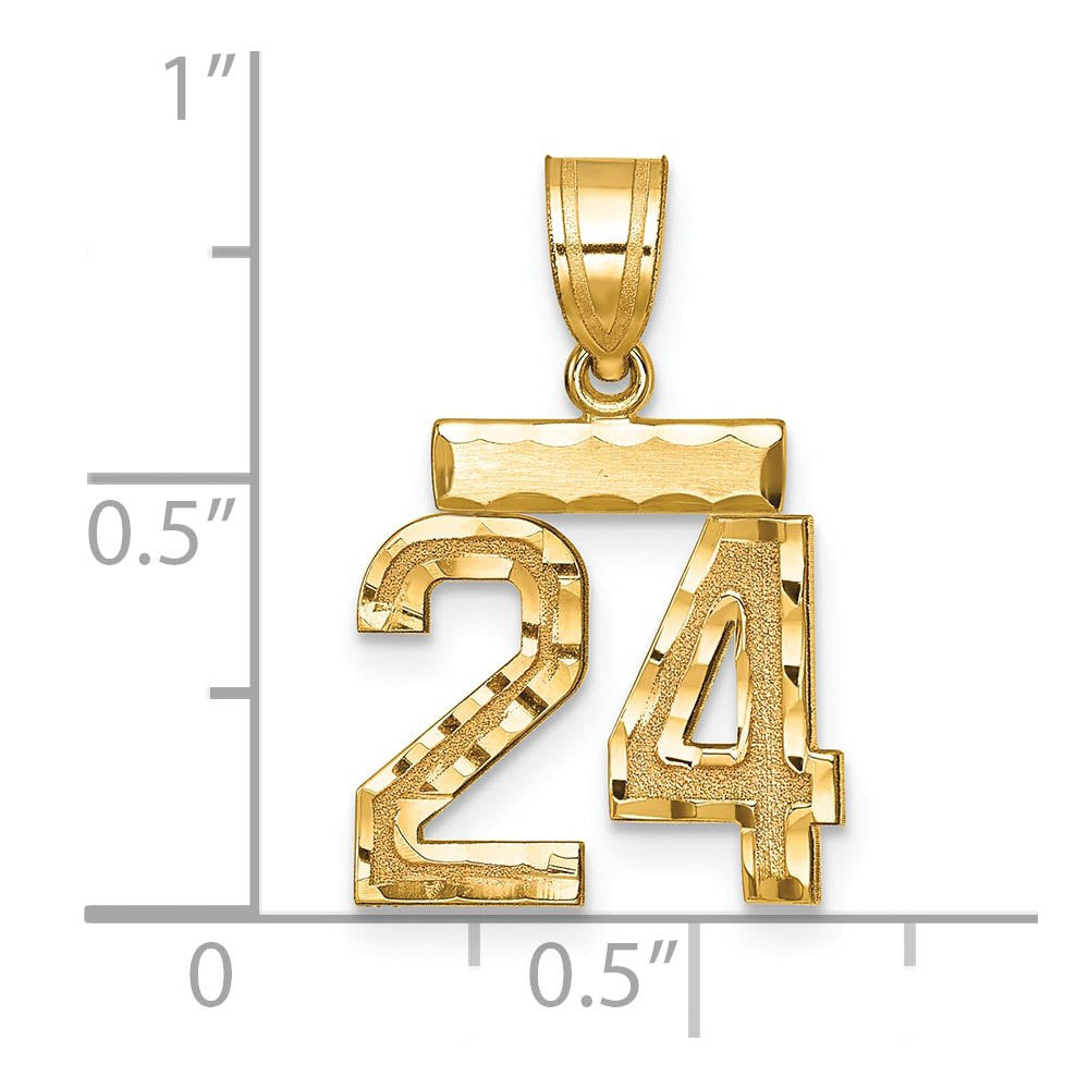 Alternate view of the 14k Yellow Gold, Varsity Collection, Small D/C Pendant Number 24 by The Black Bow Jewelry Co.