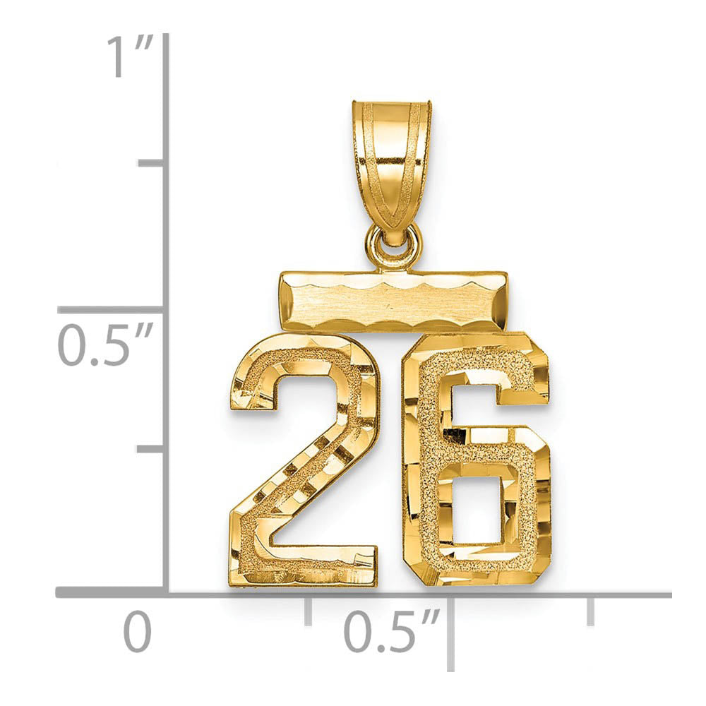 Alternate view of the 14k Yellow Gold, Varsity Collection, Small D/C Pendant Number 26 by The Black Bow Jewelry Co.