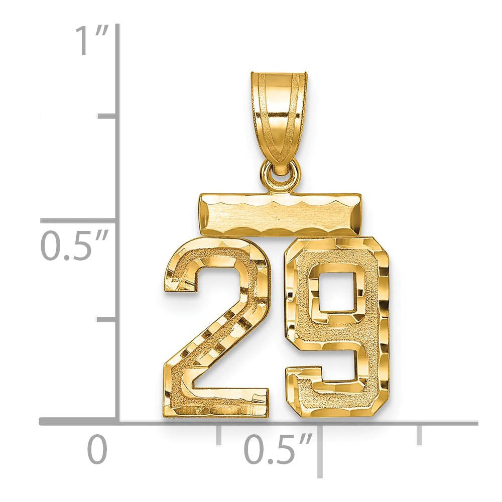 Alternate view of the 14k Yellow Gold, Varsity Collection, Small D/C Pendant Number 29 by The Black Bow Jewelry Co.