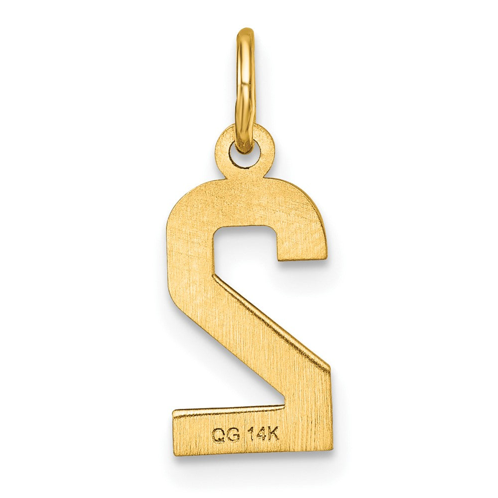 Alternate view of the 14k Yellow Gold, Varsity Collection, Small D/C Pendant Number 2 by The Black Bow Jewelry Co.