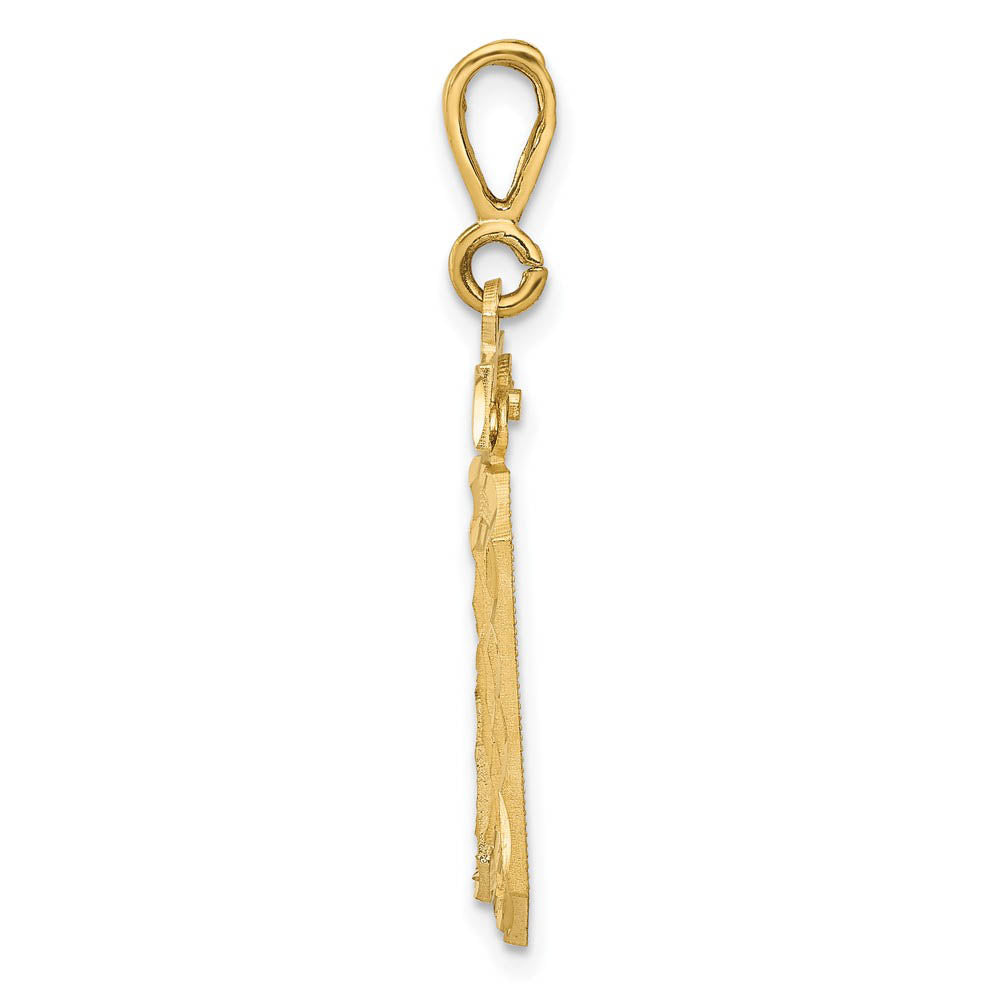 Alternate view of the 14k Yellow Gold, Varsity Collection, Small D/C Pendant Number 30 by The Black Bow Jewelry Co.