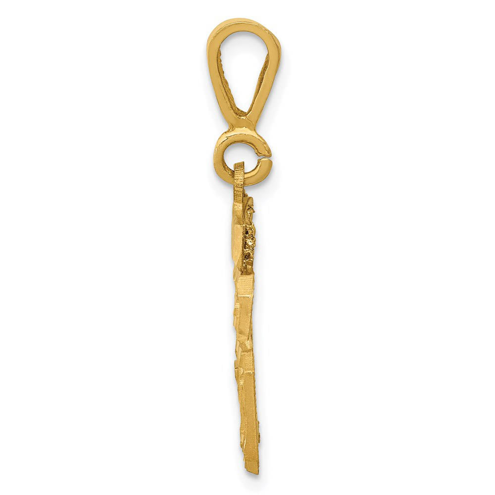 Alternate view of the 14k Yellow Gold, Varsity Collection, Small D/C Pendant Number 36 by The Black Bow Jewelry Co.