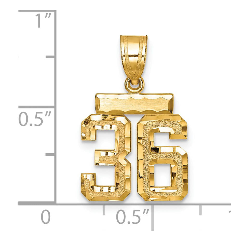 Alternate view of the 14k Yellow Gold, Varsity Collection, Small D/C Pendant Number 36 by The Black Bow Jewelry Co.