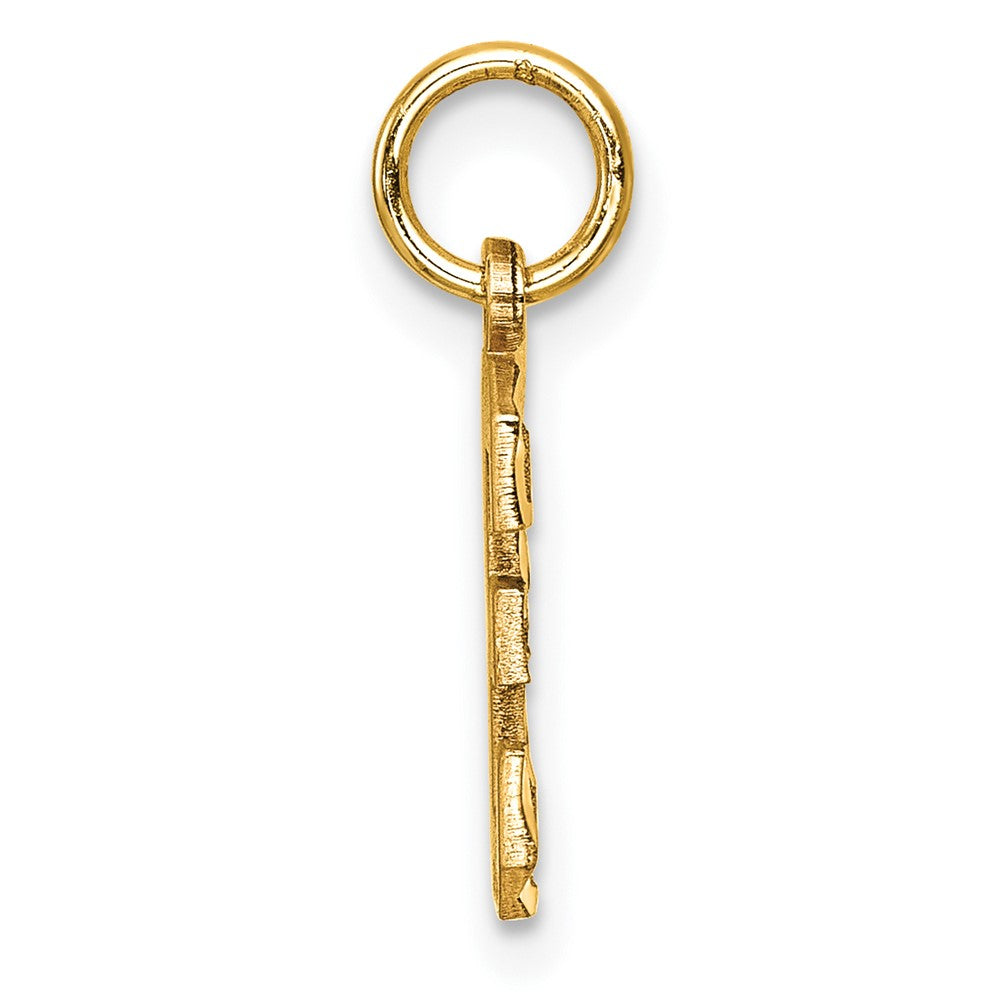 Alternate view of the 14k Yellow Gold, Varsity Collection, Small D/C Pendant Number 3 by The Black Bow Jewelry Co.