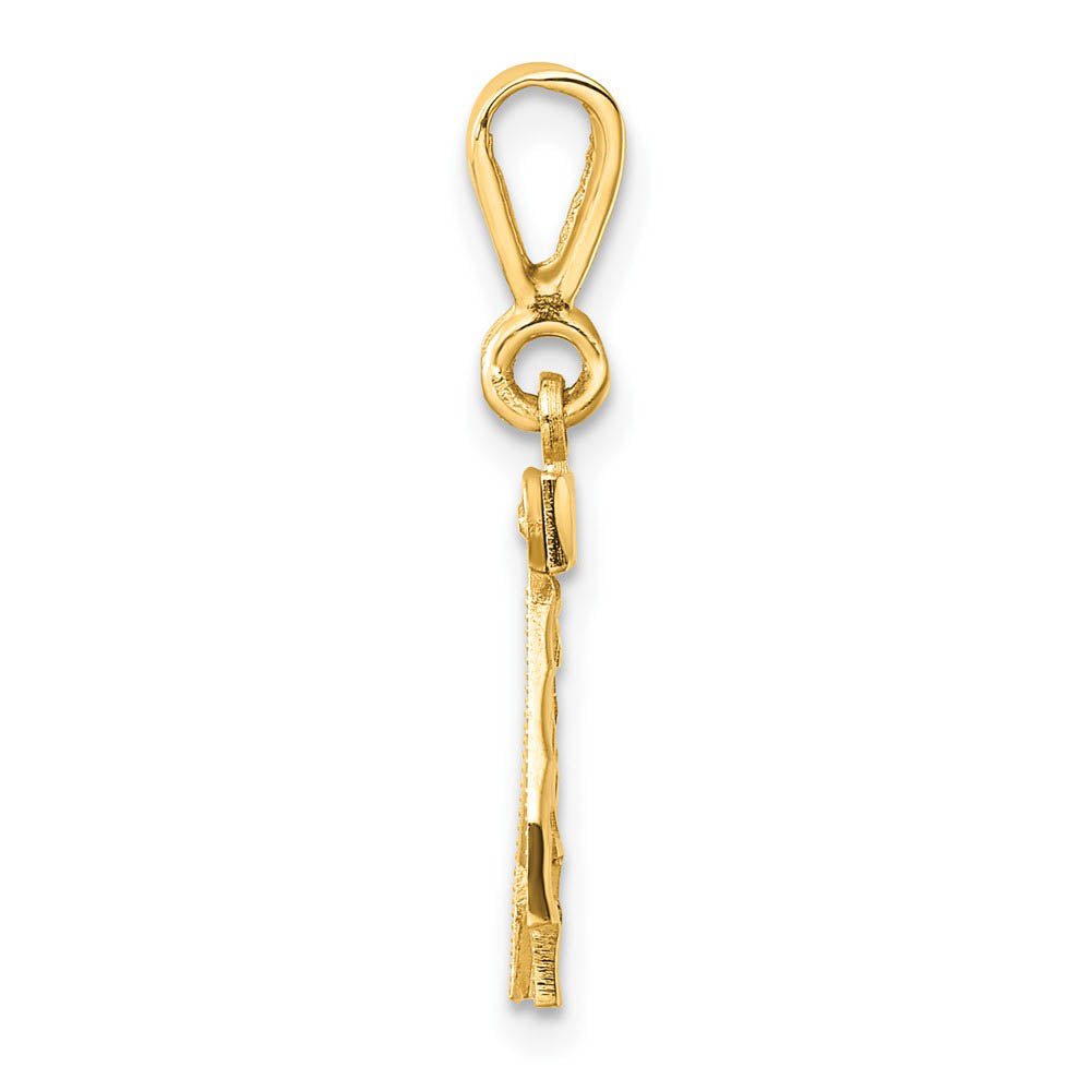 Alternate view of the 14k Yellow Gold, Varsity Collection, Small D/C Pendant Number 42 by The Black Bow Jewelry Co.
