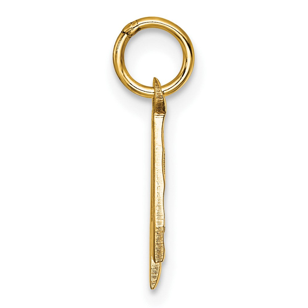 Alternate view of the 14k Yellow Gold, Varsity Collection, Small D/C Pendant Number 4 by The Black Bow Jewelry Co.