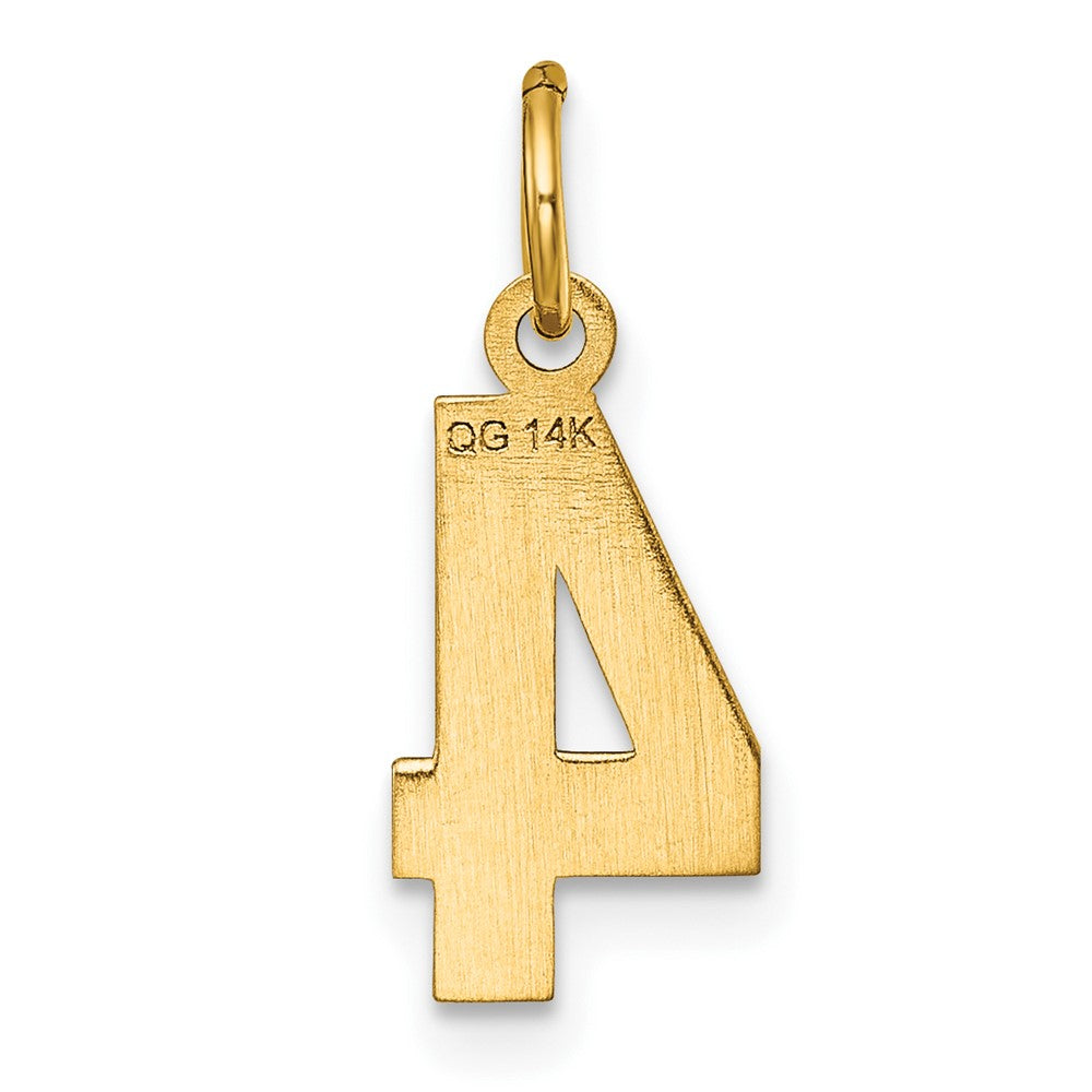 Alternate view of the 14k Yellow Gold, Varsity Collection, Small D/C Pendant Number 4 by The Black Bow Jewelry Co.