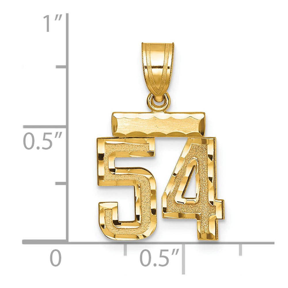 Alternate view of the 14k Yellow Gold, Varsity Collection, Small D/C Pendant Number 54 by The Black Bow Jewelry Co.
