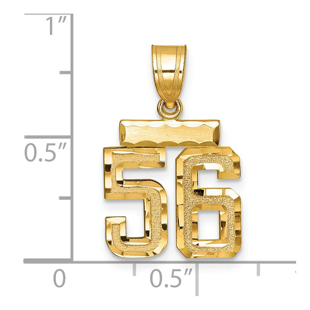 Alternate view of the 14k Yellow Gold, Varsity Collection, Small D/C Pendant Number 56 by The Black Bow Jewelry Co.