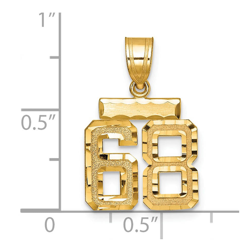 Alternate view of the 14k Yellow Gold, Varsity Collection, Small D/C Pendant Number 68 by The Black Bow Jewelry Co.