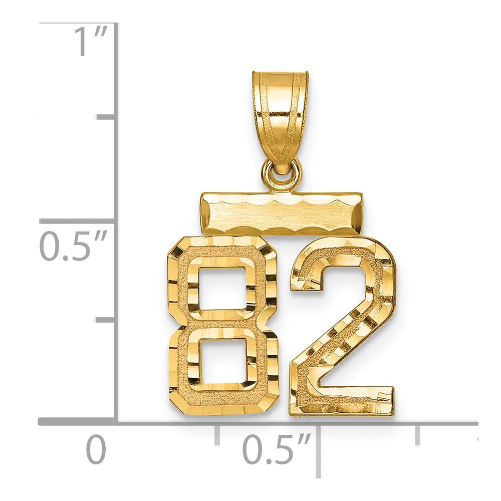 Alternate view of the 14k Yellow Gold, Varsity Collection, Small D/C Pendant Number 82 by The Black Bow Jewelry Co.