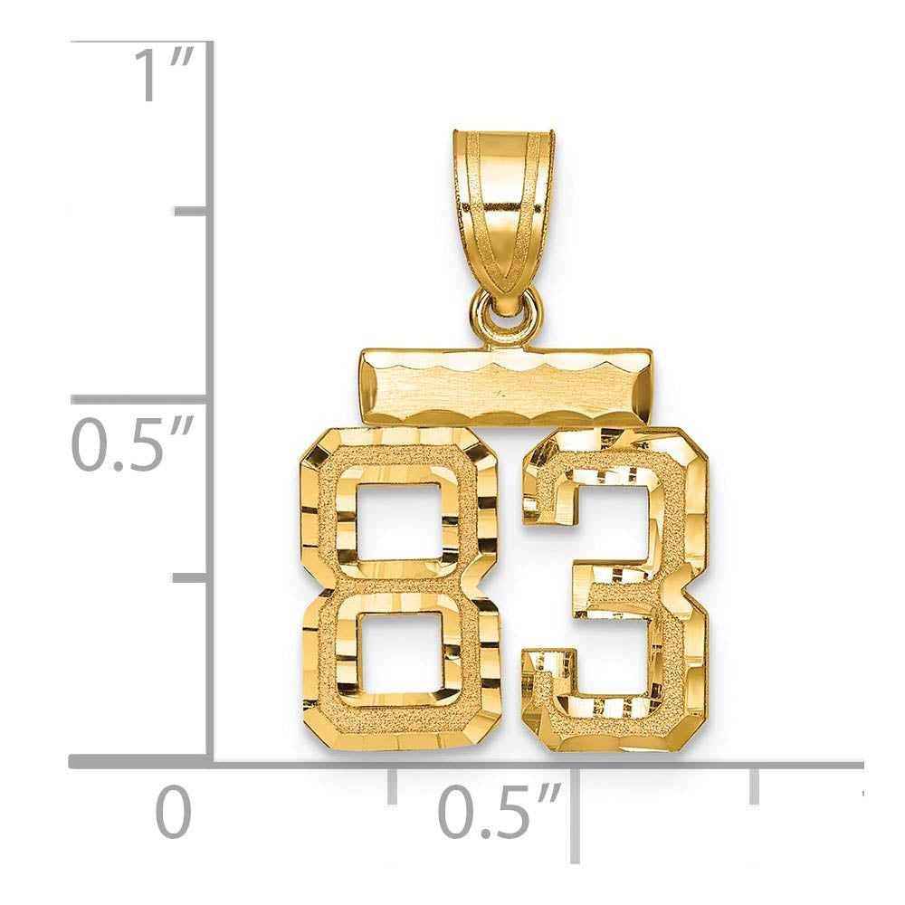 Alternate view of the 14k Yellow Gold, Varsity Collection, Small D/C Pendant Number 83 by The Black Bow Jewelry Co.