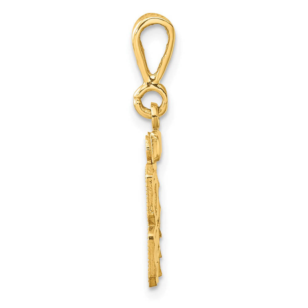 Alternate view of the 14k Yellow Gold, Varsity Collection, Small D/C Pendant Number 84 by The Black Bow Jewelry Co.