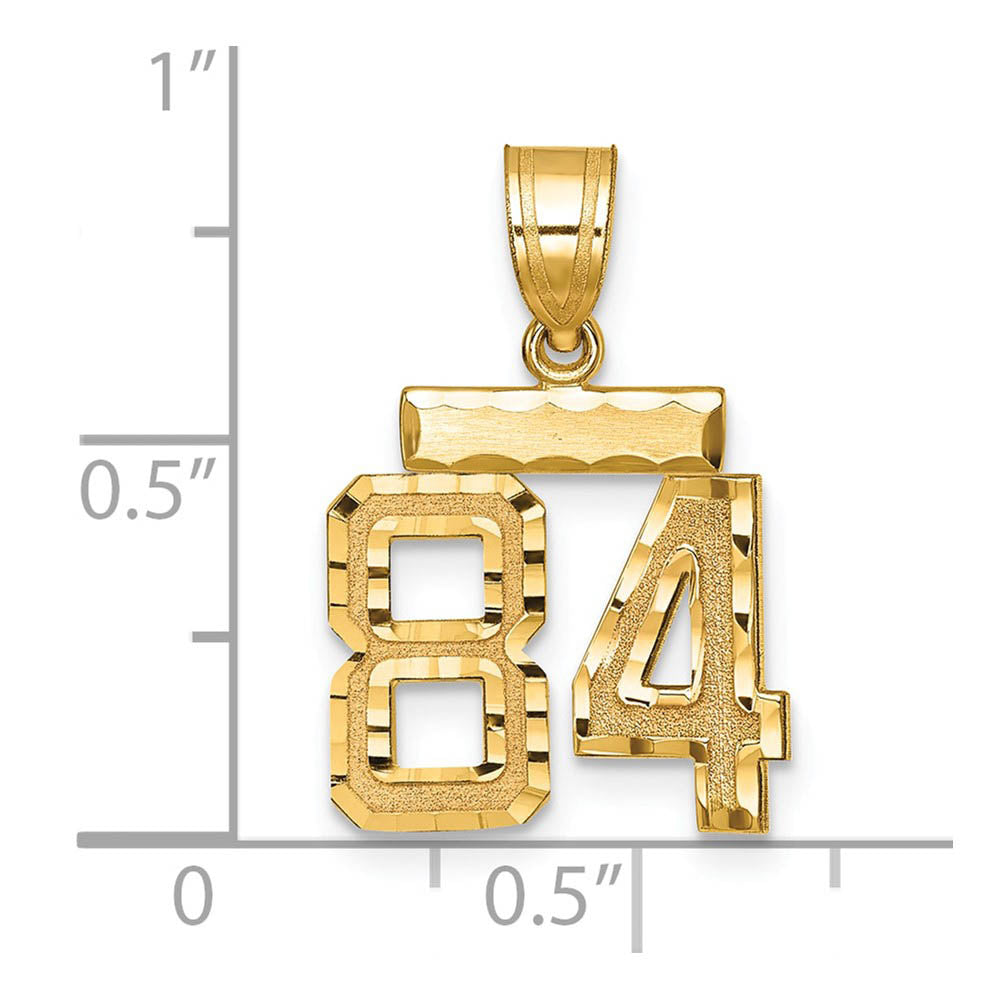 Alternate view of the 14k Yellow Gold, Varsity Collection, Small D/C Pendant Number 84 by The Black Bow Jewelry Co.
