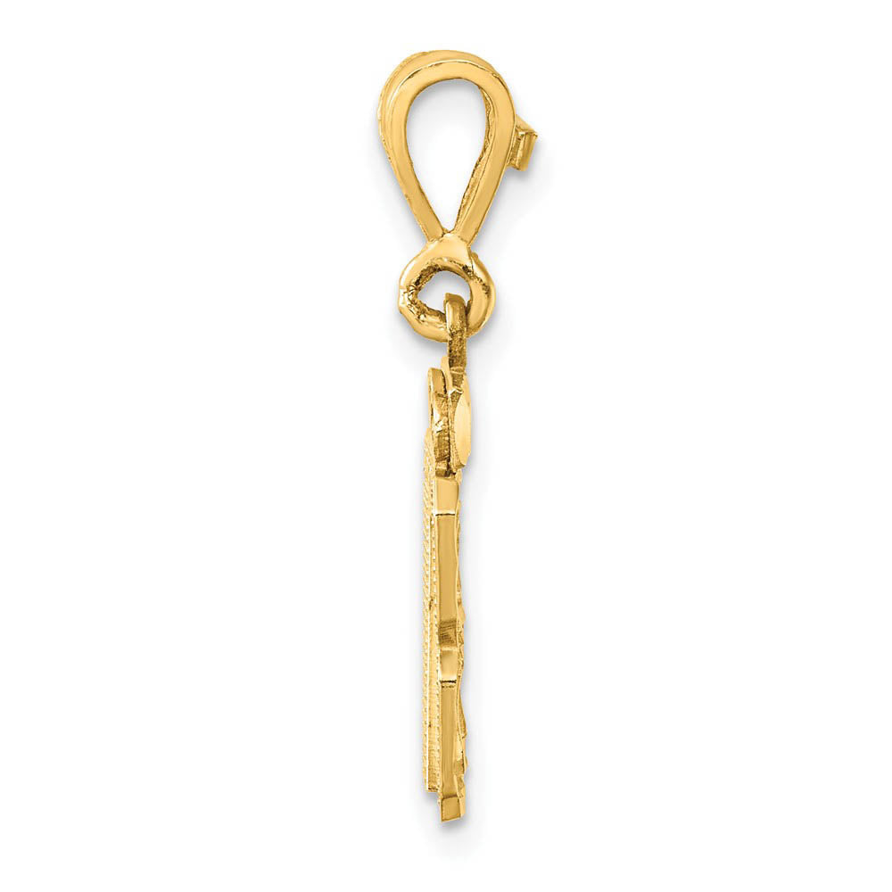 Alternate view of the 14k Yellow Gold, Varsity Collection, Small D/C Pendant Number 87 by The Black Bow Jewelry Co.
