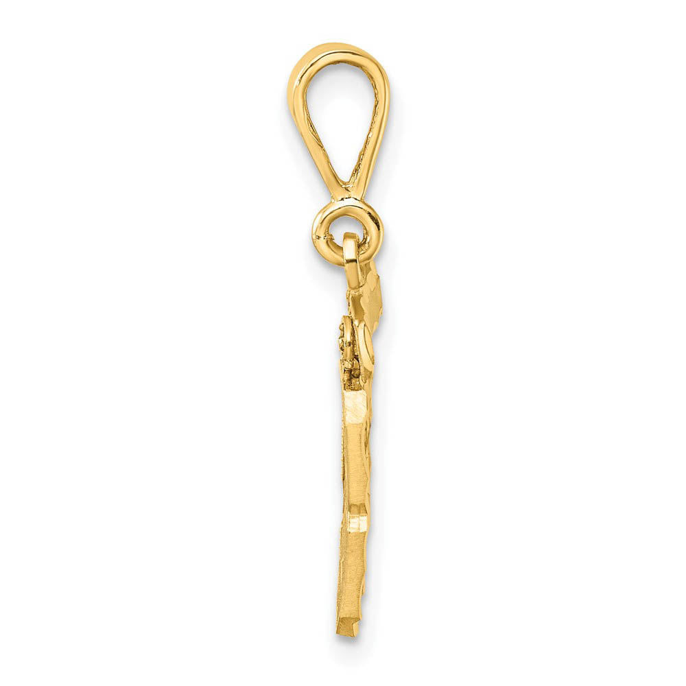 Alternate view of the 14k Yellow Gold, Varsity Collection, Small D/C Pendant Number 89 by The Black Bow Jewelry Co.