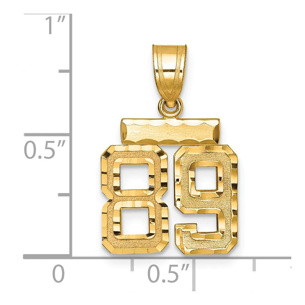Alternate view of the 14k Yellow Gold, Varsity Collection, Small D/C Pendant Number 89 by The Black Bow Jewelry Co.