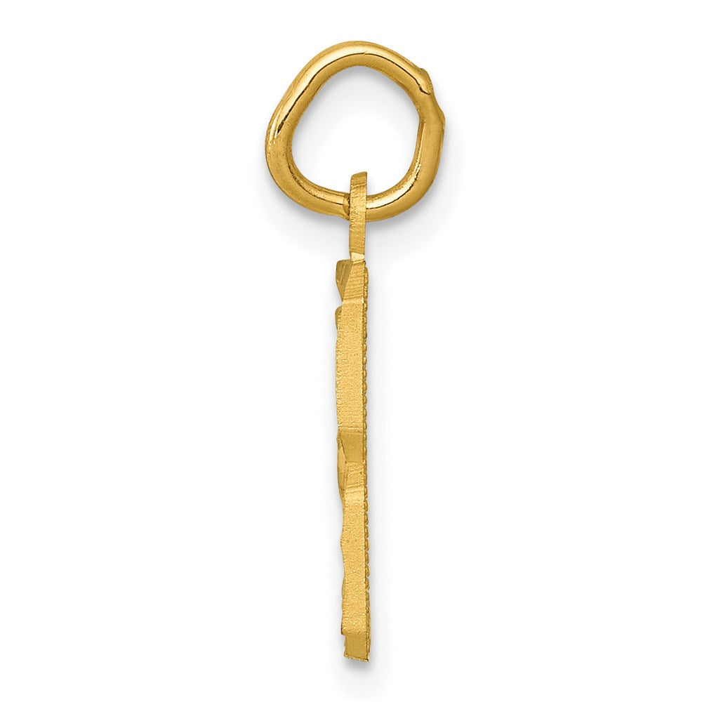 Alternate view of the 14k Yellow Gold, Varsity Collection, Small D/C Pendant Number 8 by The Black Bow Jewelry Co.