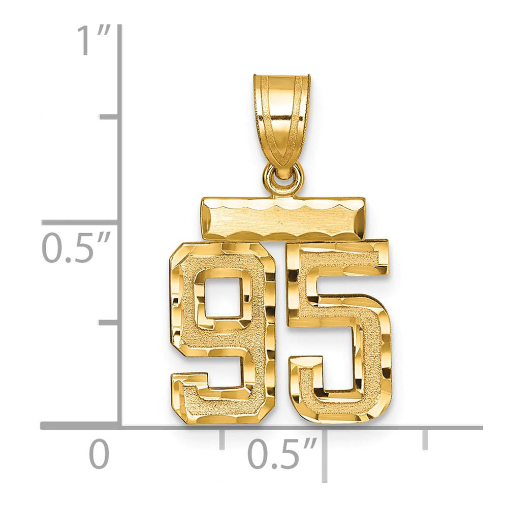 Alternate view of the 14k Yellow Gold, Varsity Collection, Small D/C Pendant Number 95 by The Black Bow Jewelry Co.