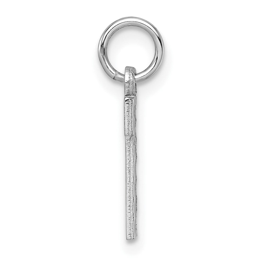 Alternate view of the 14k White Gold, Varsity Collection, Small D/C Pendant, Number 1 by The Black Bow Jewelry Co.