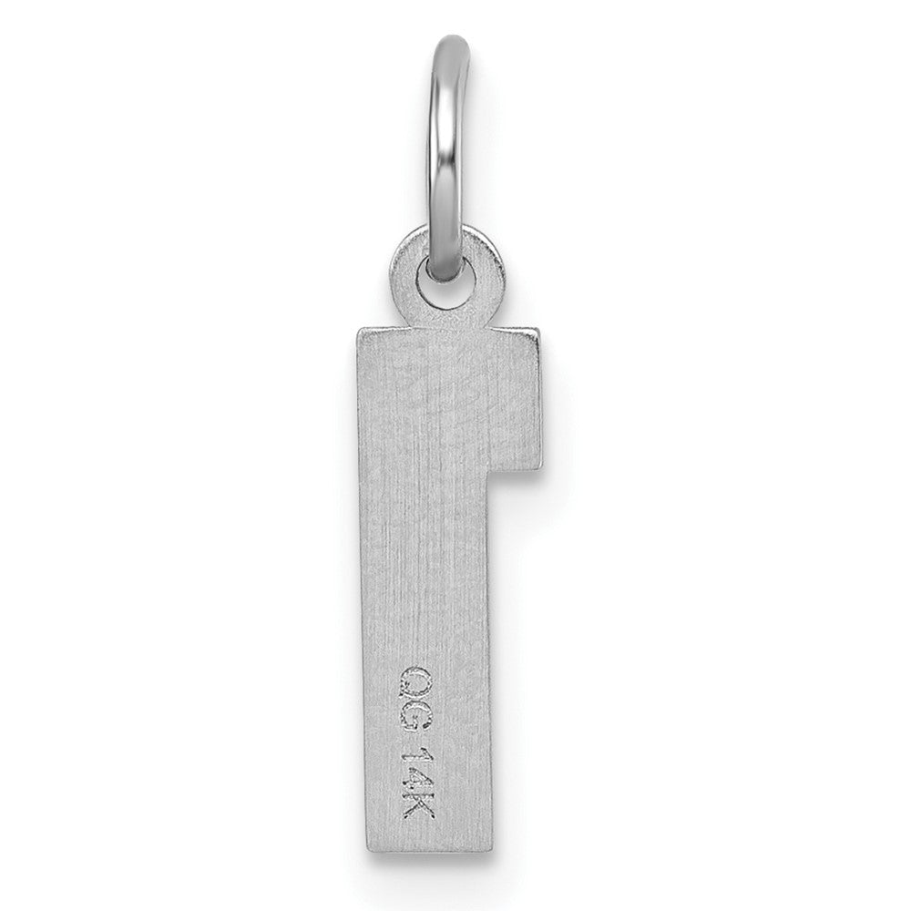 Alternate view of the 14k White Gold, Varsity Collection, Small D/C Pendant, Number 1 by The Black Bow Jewelry Co.
