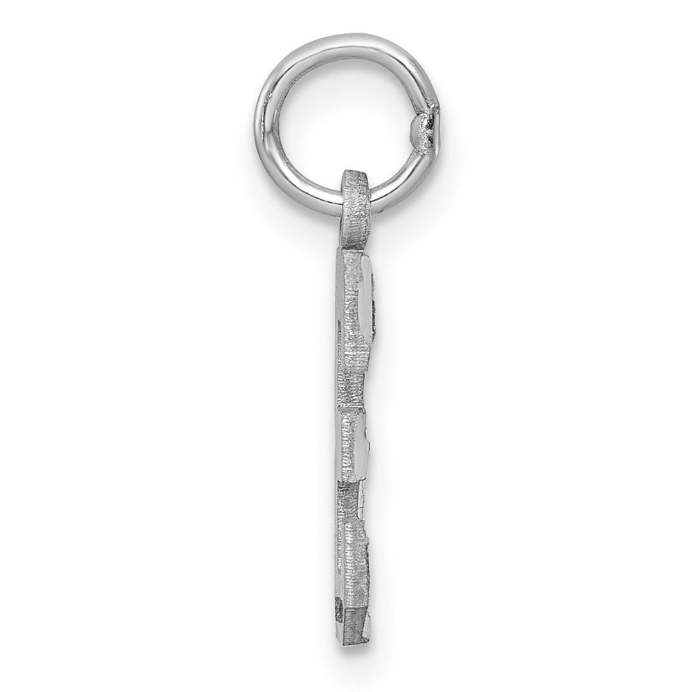 Alternate view of the 14k White Gold, Varsity Collection, Small D/C Pendant, Number 3 by The Black Bow Jewelry Co.