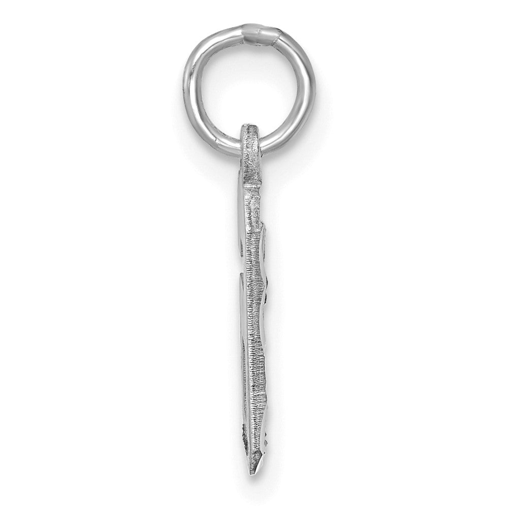 Alternate view of the 14k White Gold, Varsity Collection, Small D/C Pendant, Number 6 by The Black Bow Jewelry Co.