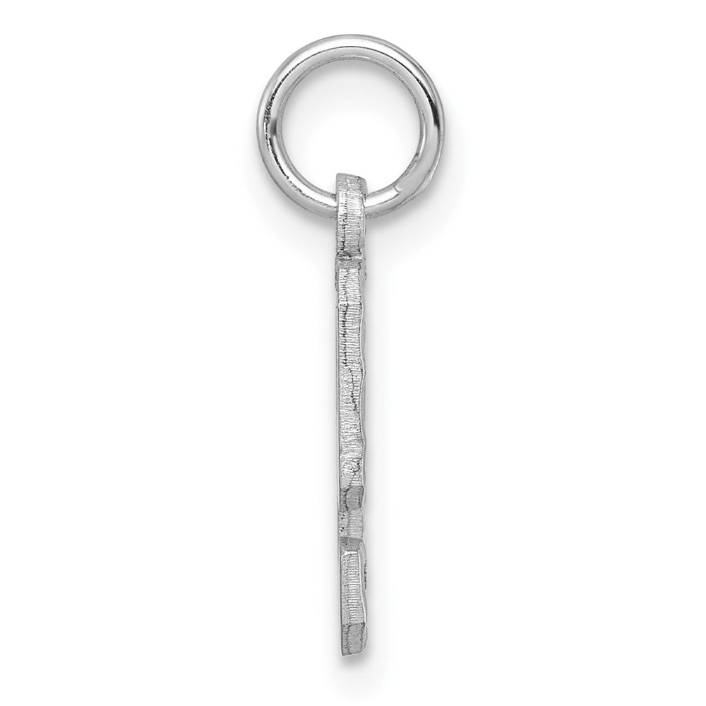 Alternate view of the 14k White Gold, Varsity Collection, Small D/C Pendant, Number 9 by The Black Bow Jewelry Co.