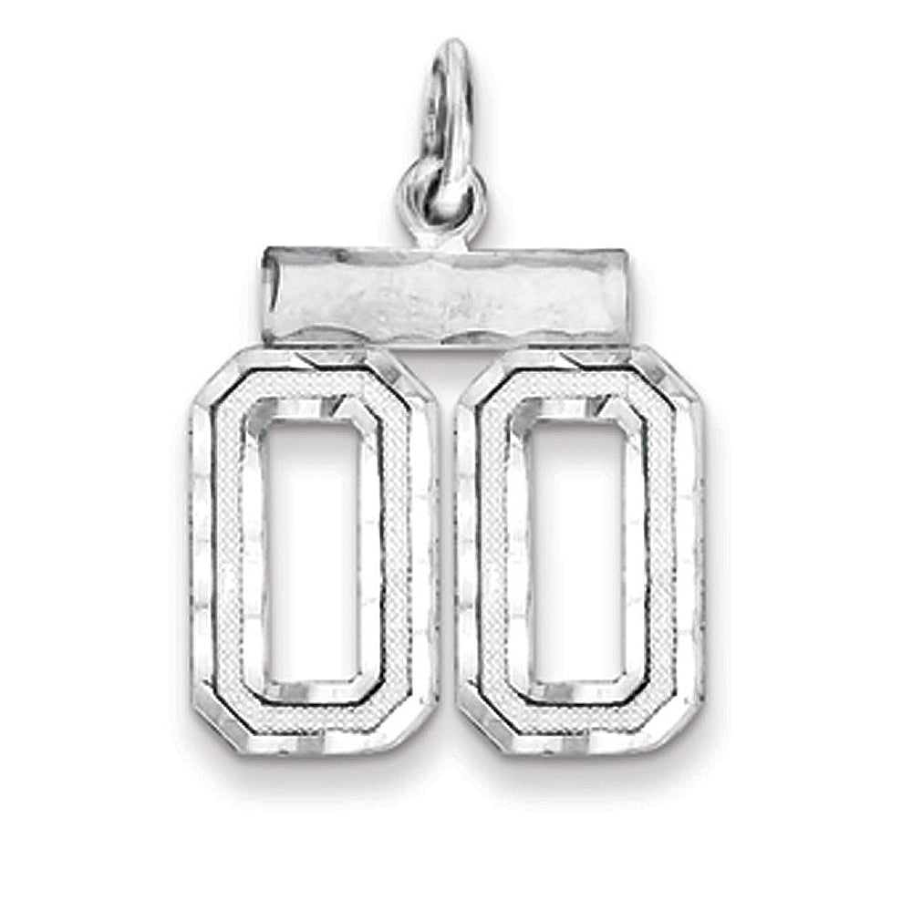 Sterling Silver, Varsity Collection, Small D/C Pendant, Number 00, Item P10410-00 by The Black Bow Jewelry Co.