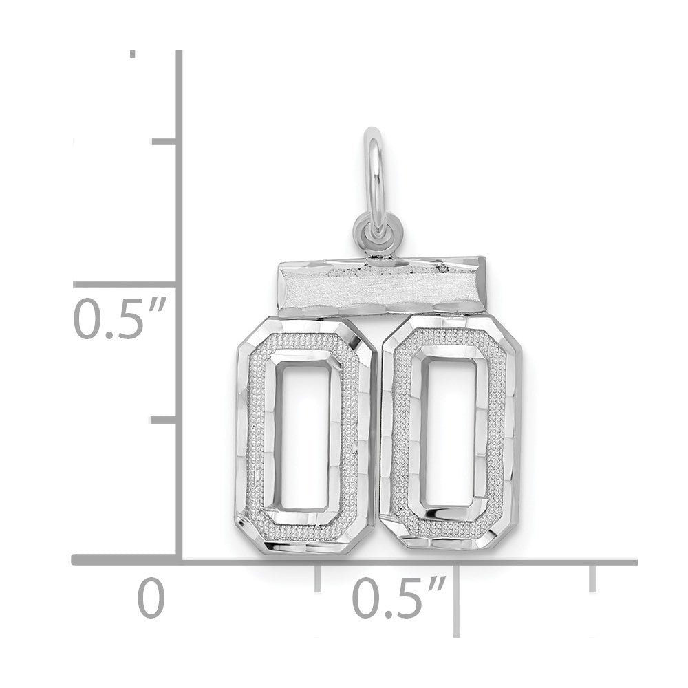 Alternate view of the Sterling Silver, Varsity Collection, Small D/C Pendant, Number 00 by The Black Bow Jewelry Co.
