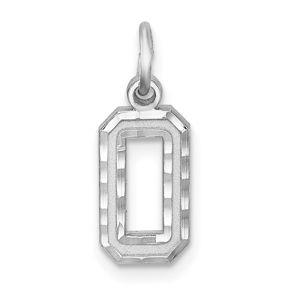 Sterling Silver, Varsity Collection, Small D/C Pendant, Number 0, Item P10410-0 by The Black Bow Jewelry Co.