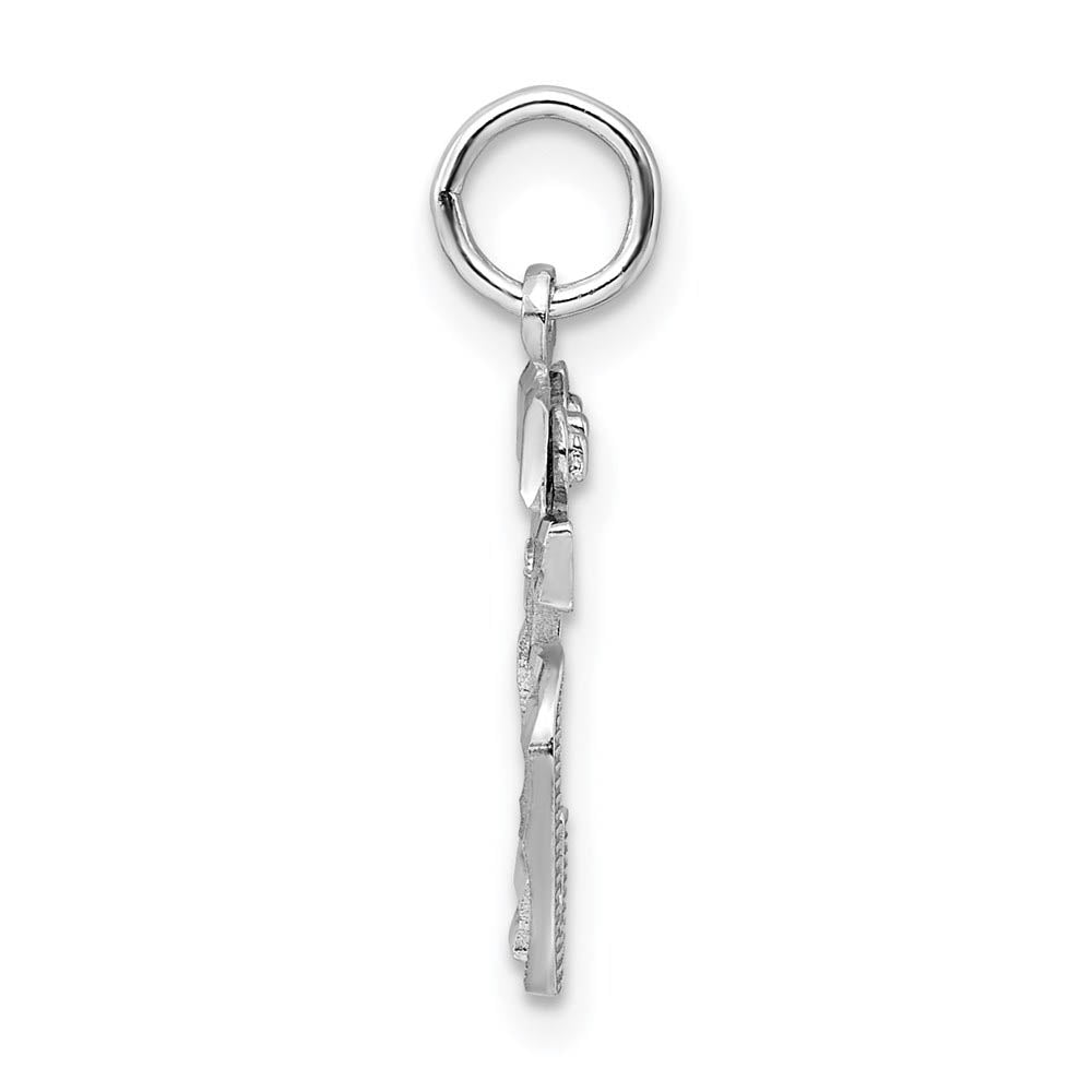 Alternate view of the Sterling Silver, Varsity Collection, Small D/C Pendant, Number 25 by The Black Bow Jewelry Co.