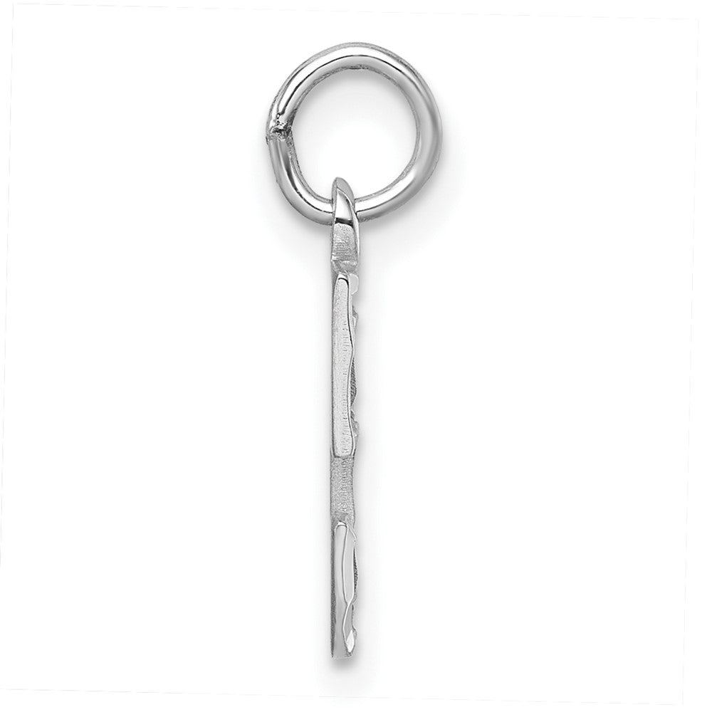 Alternate view of the Sterling Silver, Varsity Collection, Small D/C Pendant, Number 5 by The Black Bow Jewelry Co.
