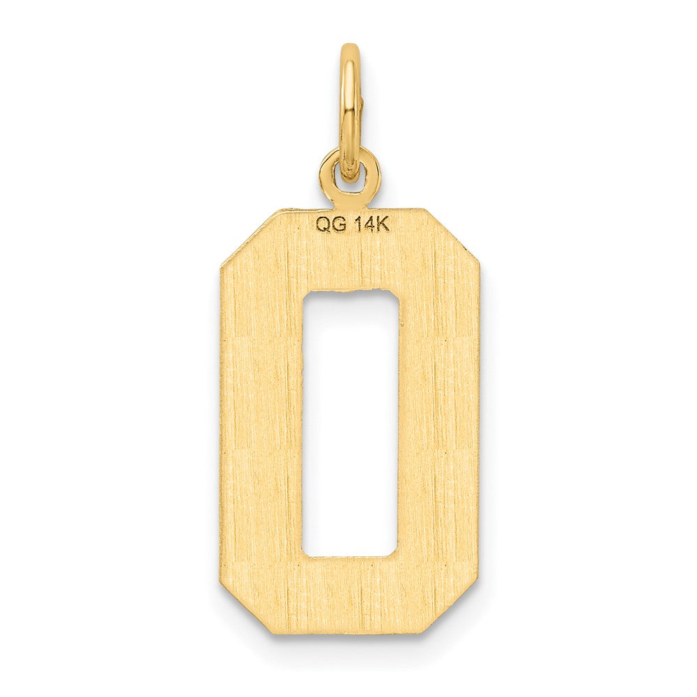 Alternate view of the 14k Yellow Gold, Varsity Collection, Large D/C Pendant Number 0 by The Black Bow Jewelry Co.
