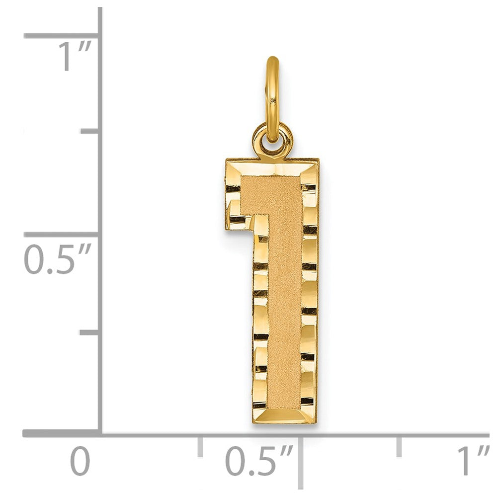 Alternate view of the 14k Yellow Gold, Varsity Collection, Large D/C Pendant Number 1 by The Black Bow Jewelry Co.