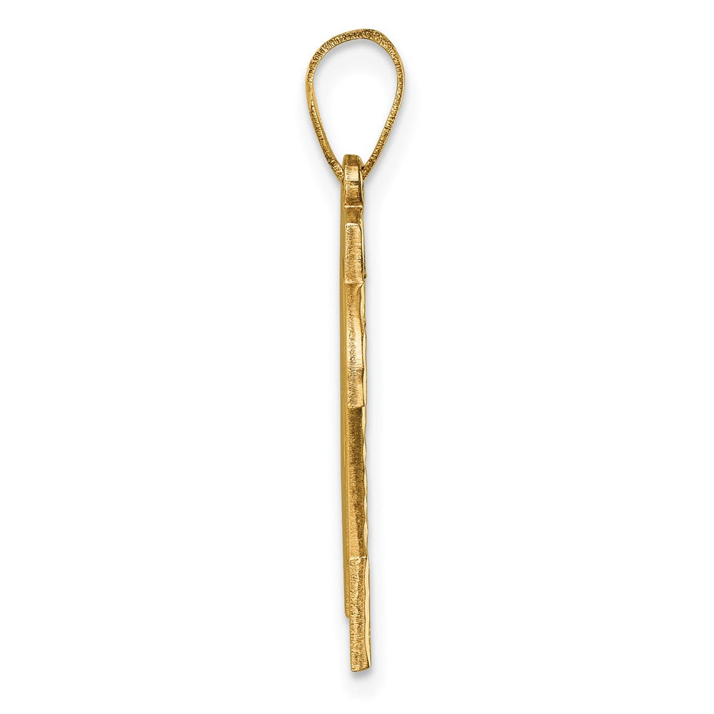 Alternate view of the 14k Yellow Gold, Varsity Collection, Large D/C Pendant Number 24 by The Black Bow Jewelry Co.