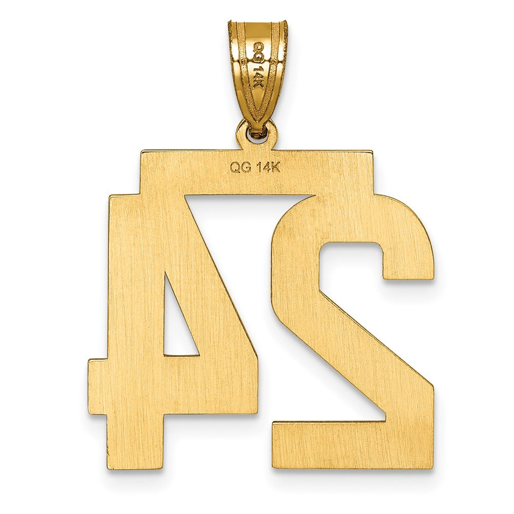 Alternate view of the 14k Yellow Gold, Varsity Collection, Large D/C Pendant Number 24 by The Black Bow Jewelry Co.
