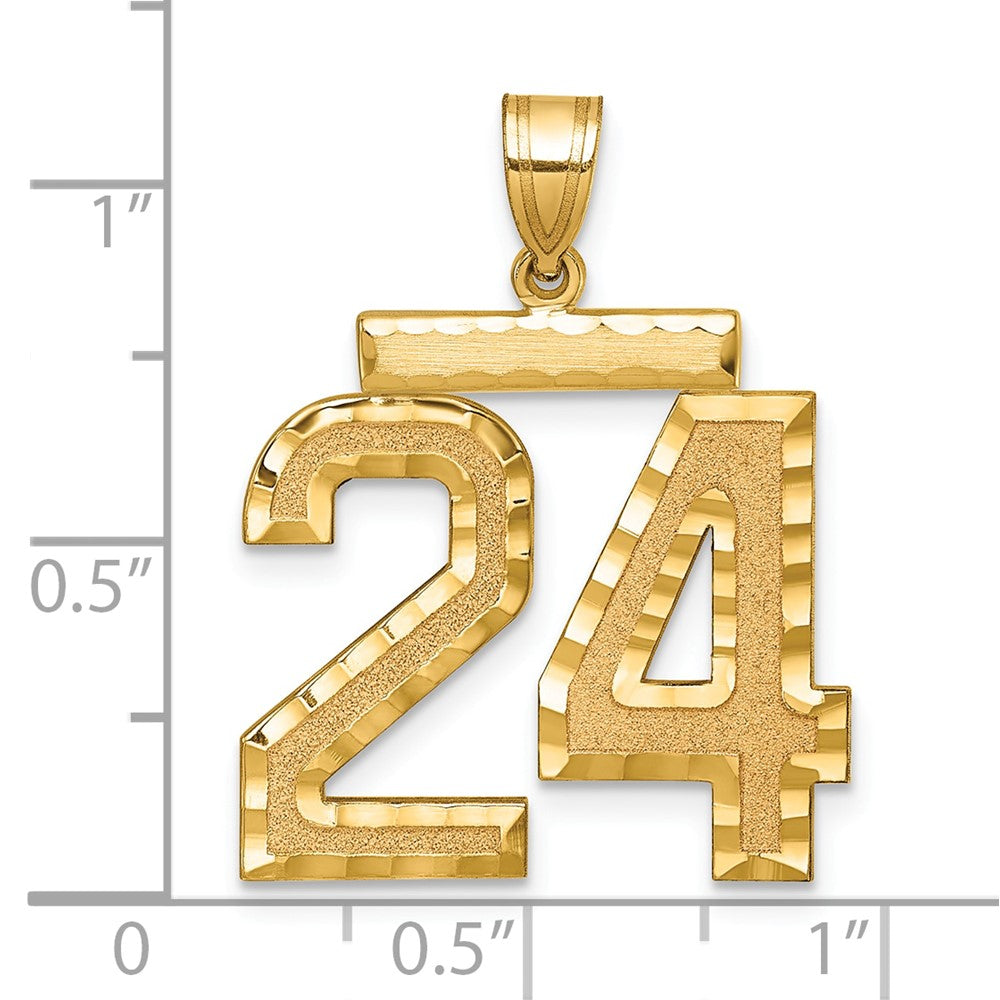 Alternate view of the 14k Yellow Gold, Varsity Collection, Large D/C Pendant Number 24 by The Black Bow Jewelry Co.