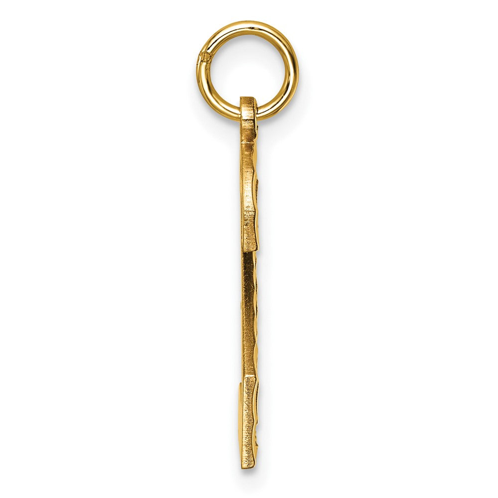 Alternate view of the 14k Yellow Gold, Varsity Collection, Large D/C Pendant Number 2 by The Black Bow Jewelry Co.