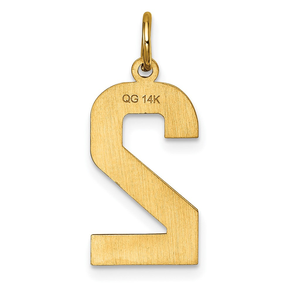 Alternate view of the 14k Yellow Gold, Varsity Collection, Large D/C Pendant Number 2 by The Black Bow Jewelry Co.