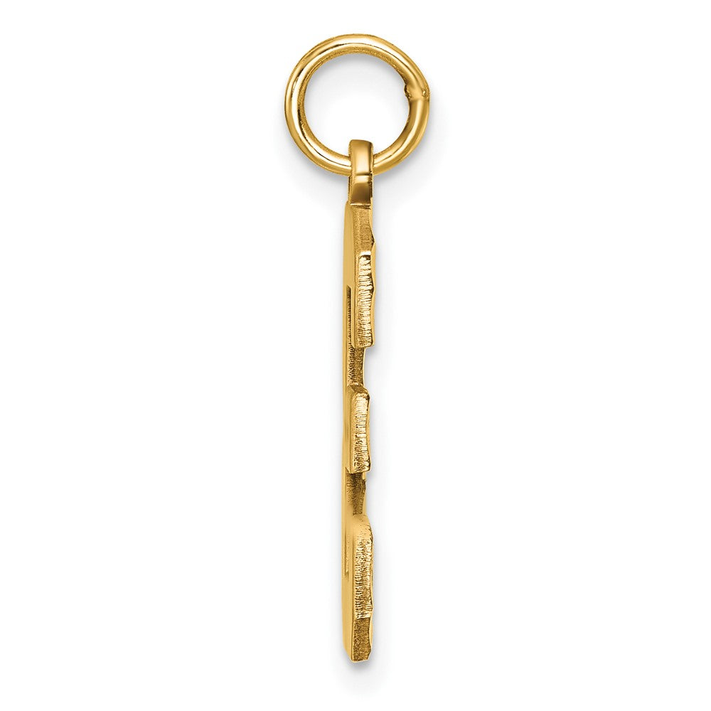 Alternate view of the 14k Yellow Gold, Varsity Collection, Large D/C Pendant Number 3 by The Black Bow Jewelry Co.