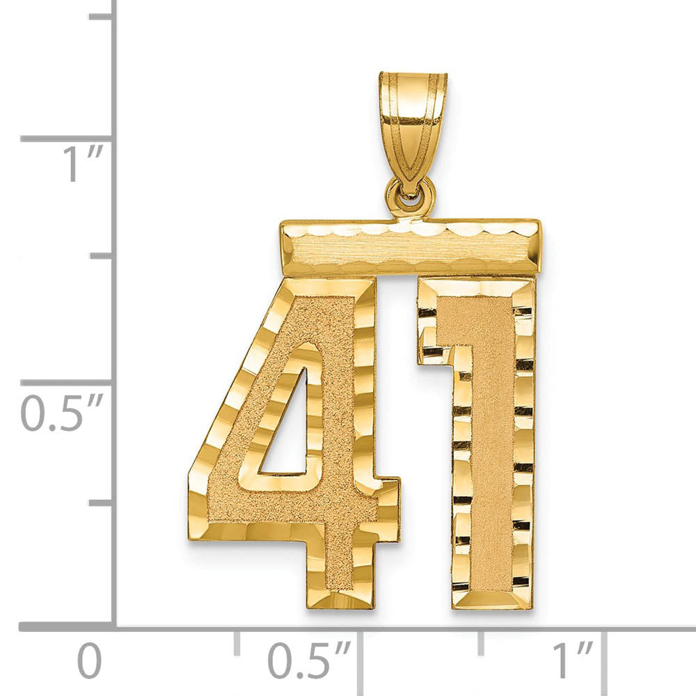 Alternate view of the 14k Yellow Gold, Varsity Collection, Large D/C Pendant Number 41 by The Black Bow Jewelry Co.