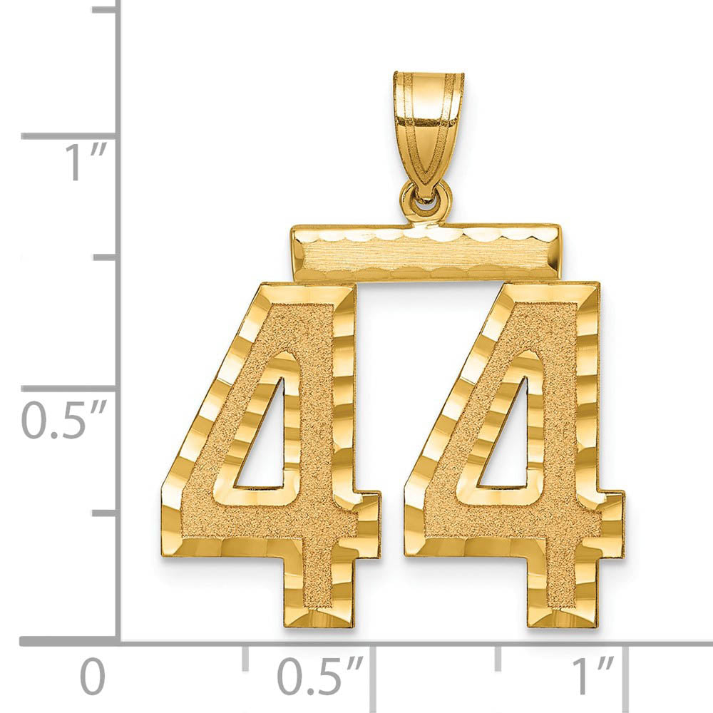 Alternate view of the 14k Yellow Gold, Varsity Collection, Large D/C Pendant Number 44 by The Black Bow Jewelry Co.