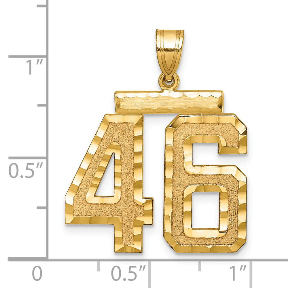 Alternate view of the 14k Yellow Gold, Varsity Collection, Large D/C Pendant Number 46 by The Black Bow Jewelry Co.