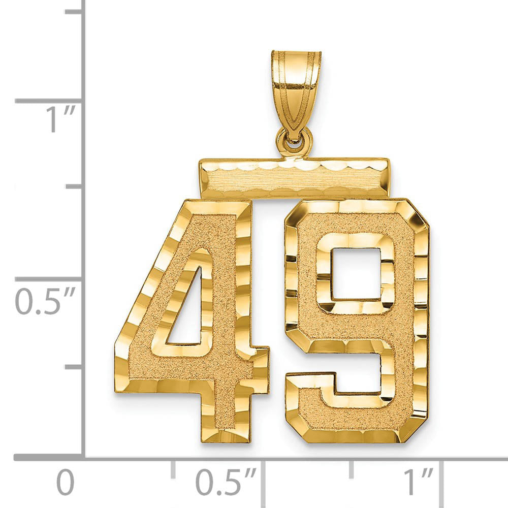 Alternate view of the 14k Yellow Gold, Varsity Collection, Large D/C Pendant Number 49 by The Black Bow Jewelry Co.