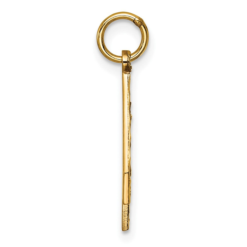 Alternate view of the 14k Yellow Gold, Varsity Collection, Large D/C Pendant Number 4 by The Black Bow Jewelry Co.