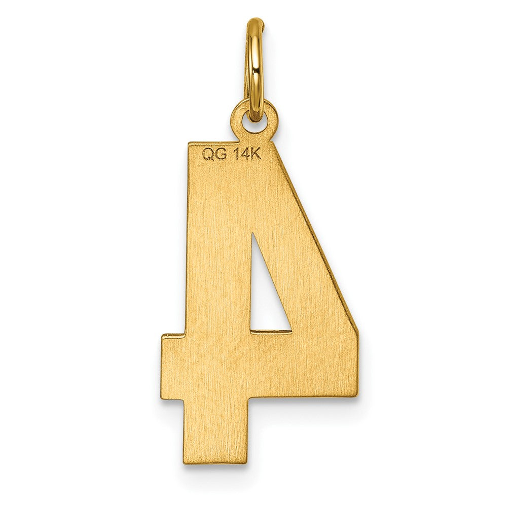 Alternate view of the 14k Yellow Gold, Varsity Collection, Large D/C Pendant Number 4 by The Black Bow Jewelry Co.