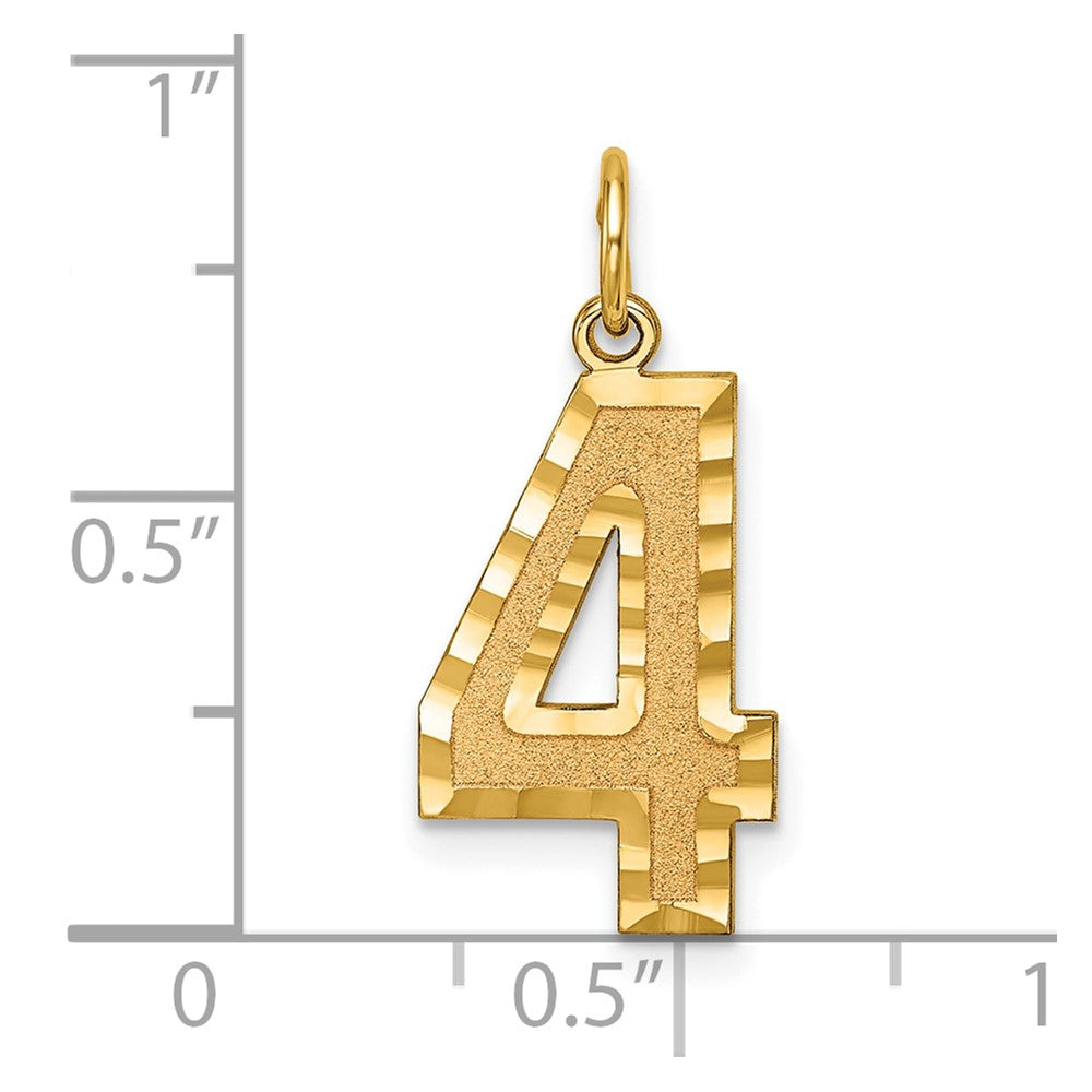 Alternate view of the 14k Yellow Gold, Varsity Collection, Large D/C Pendant Number 4 by The Black Bow Jewelry Co.